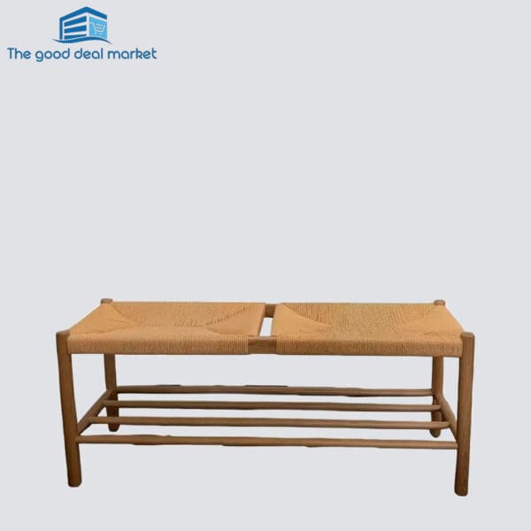 Rope Solid Oak Bench Seat