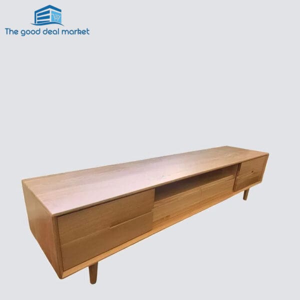 SY Solid Oak Entertainment Unit - Image 2