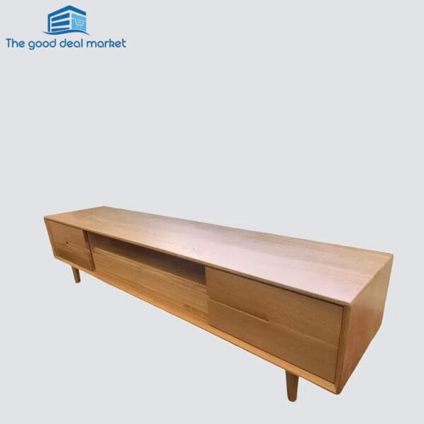 SY Solid Oak Entertainment Unit - Image 3