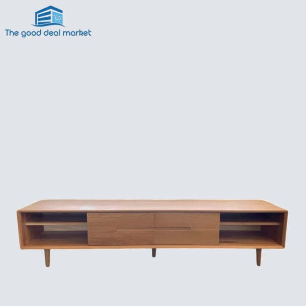 SY Solid Oak Entertainment Unit - Image 4