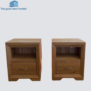 BRV Solid Oak Bedside Table In Pair