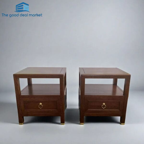 XZS Solid Ash Bedside Tables in Pair