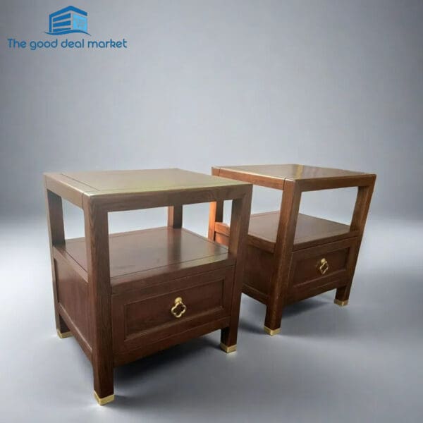 XZS Solid Ash Bedside Tables in Pair - Image 2