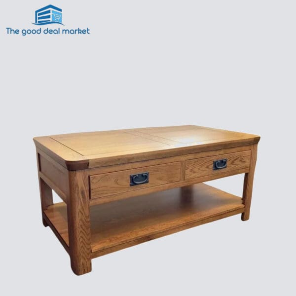 ZR Natural Solid Oak Coffee Table - Image 2
