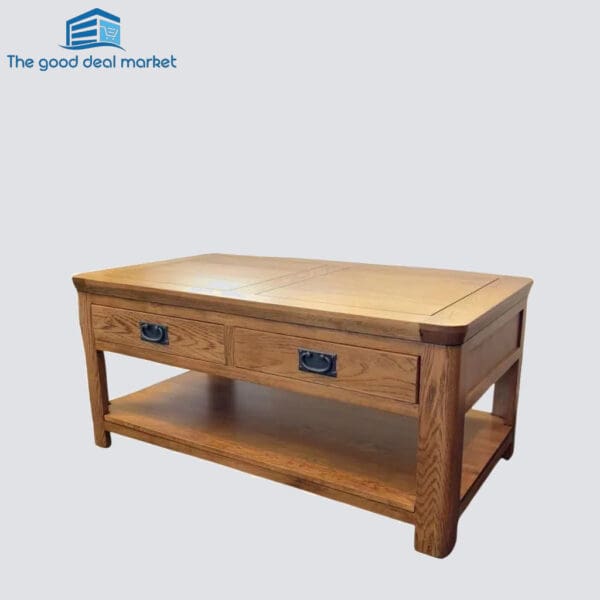 ZR Natural Solid Oak Coffee Table - Image 3