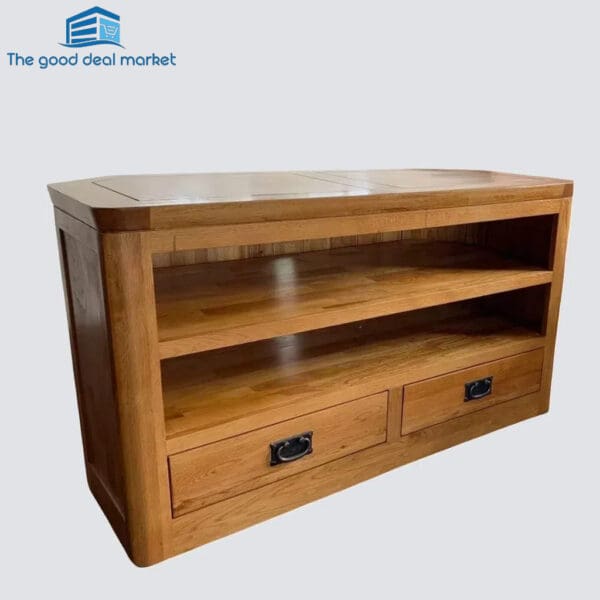 ZR Solid Oak Corner TV Unit - Image 2