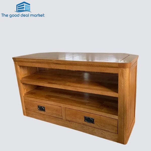 ZR Solid Oak Corner TV Unit - Image 3