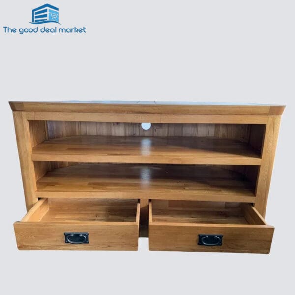 ZR Solid Oak Corner TV Unit - Image 4