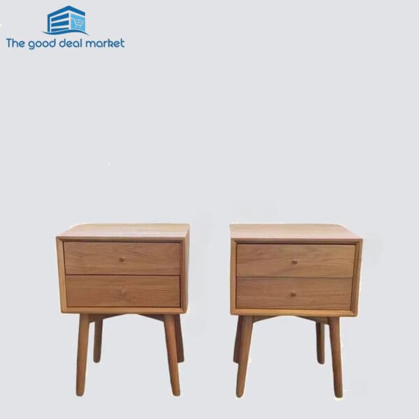 YD Solid Oak Bedside Table In Pair