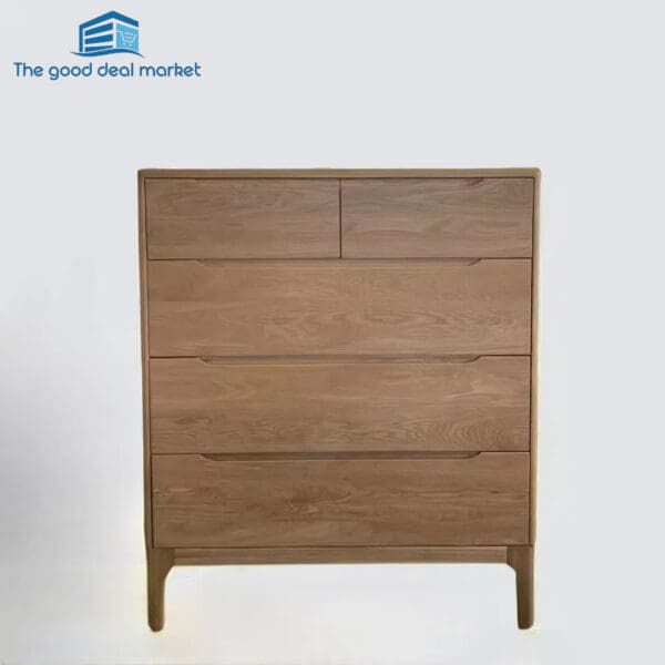 Island Solid Oak Dresser 5 Drawers Tall Boy