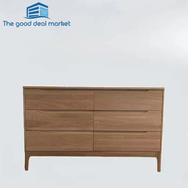 Island Solid Oak Dresser 6 Drawers Low Boy
