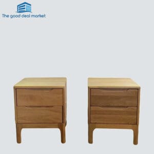 Island Solid Oak Bedside Table In Pair