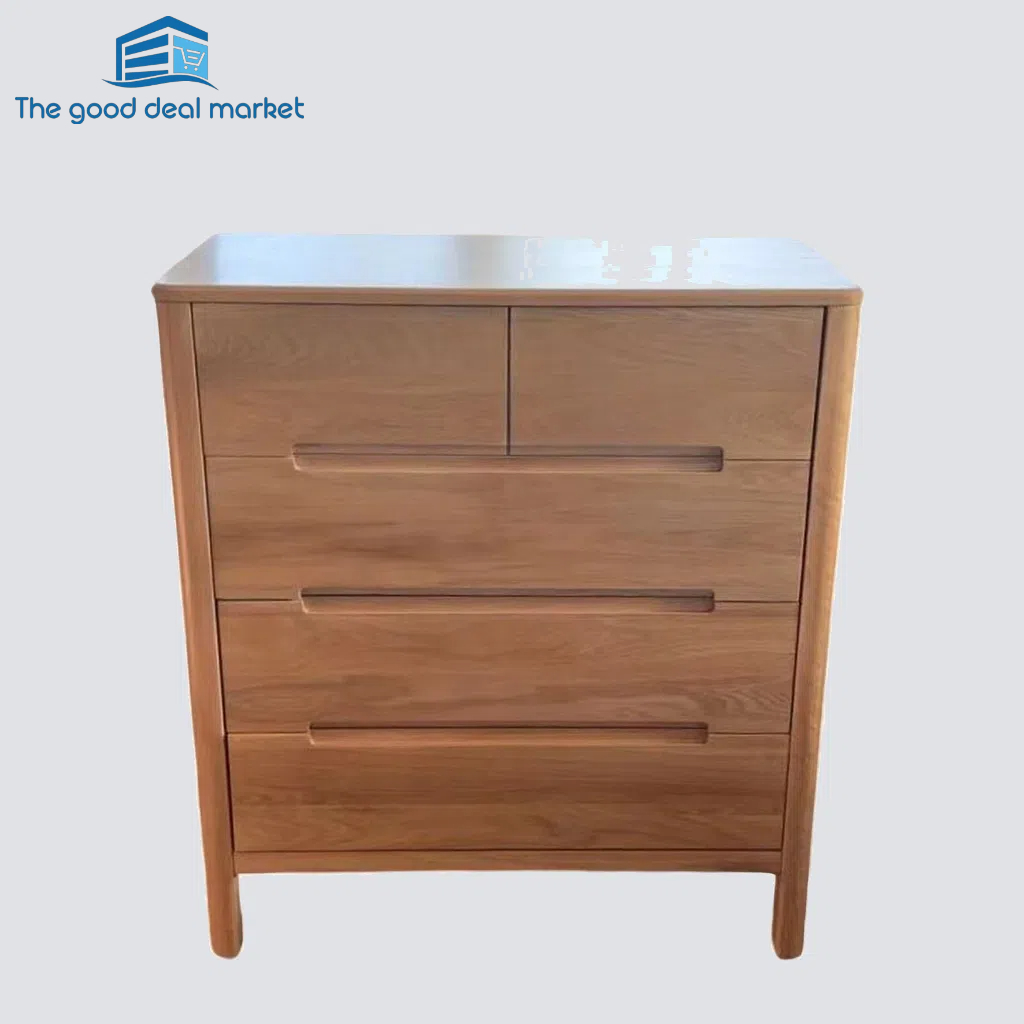 LY Solid Oak Dresser 5 Drawers Tall Boy